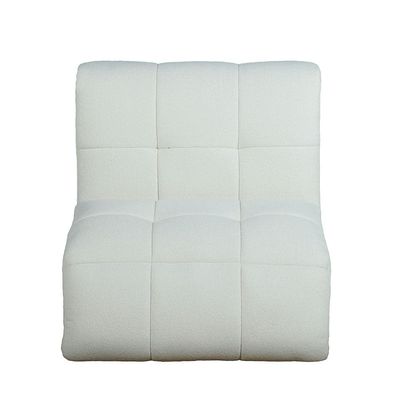 أريكة قماش بدون مساند ذراعين بمقعد واحد من داريل - أبيض - مع ضمان لمدة عامين
